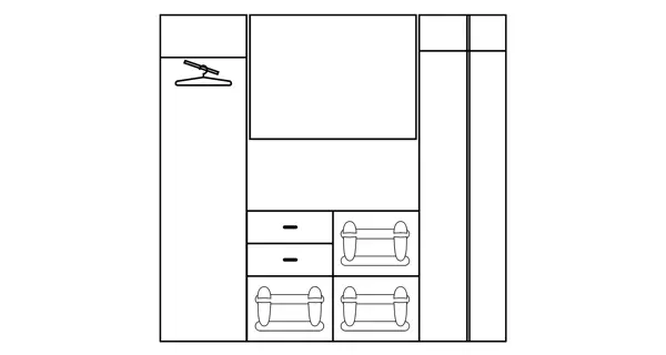 Předsíňová stěna STANSBURY, craft tobaco/krém