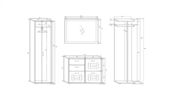 Předsíňová stěna STANSBURY, dub sonoma/dub sonoma tmavý