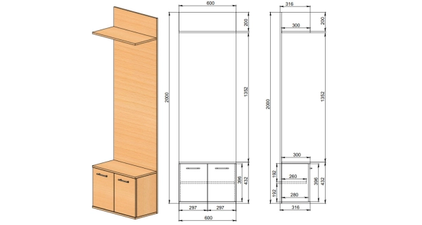 Předsíňová stěna TERMERI II se sedákem, dub artisan/bílá