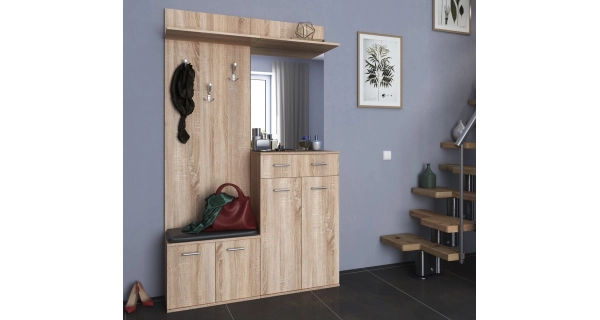 Předsíňová stěna TERMERI II se sedákem, dub sonoma