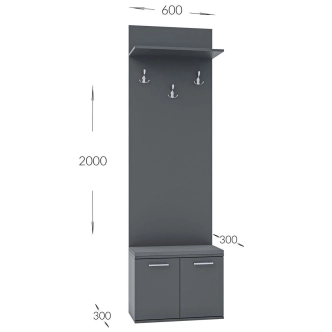 Předsíňová stěna TERMERI II se sedákem, dub sonoma