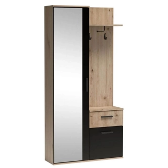 Předsíňová stěna YORMO, dub artisan/černá