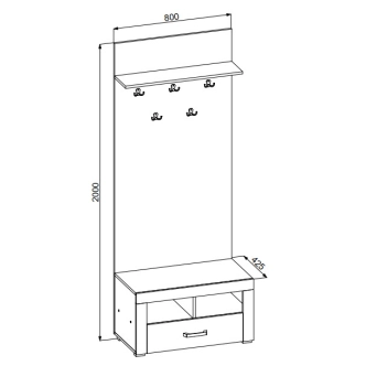 Předsíňový set I TILIFOLIA, dub kraft zlatý/vanilka