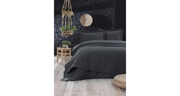 Přehoz elegantní šero, 240 x 220 cm