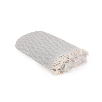 Přehoz na sedačku světle šedý, 170 x 210 cm - II. jakost, POUZE OSOBNÍ ODBĚR