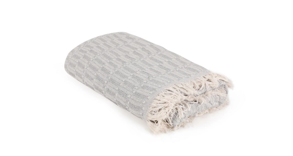 Přehoz na sedačku světle šedý, 170 x 210 cm - II. jakost, POUZE OSOBNÍ ODBĚR
