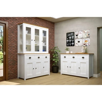 Příborník FEMI 3D2S, bílá/hnědá