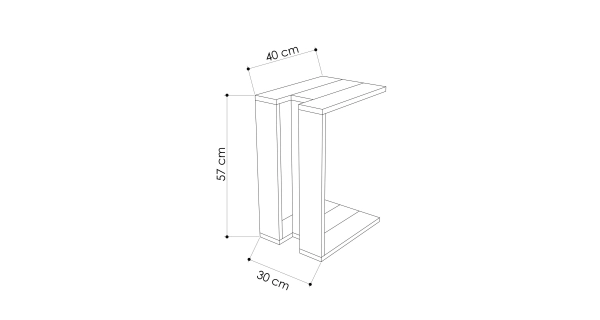 Přídavný stolek BROOKS, dub/antracit