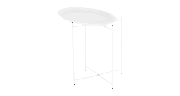 Příruční stolek RADOMI s odnímatelným tácem, bílá