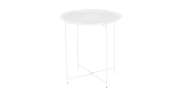 Příruční stolek RADOMI s odnímatelným tácem, bílá