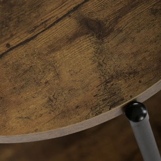 Přístavný stolek ELQUINGAR, dekor staré dřevo, černý kov