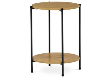 Přístavný stolek ELQUINGAR, divoký dub, černý kov