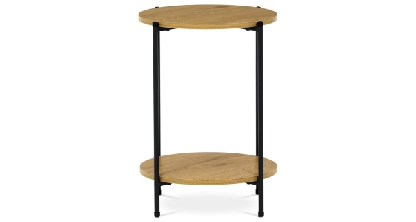 Přístavný stolek ELQUINGAR, divoký dub, černý kov