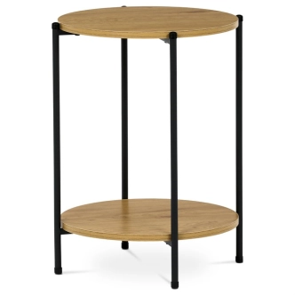 Přístavný stolek ELQUINGAR, divoký dub, černý kov