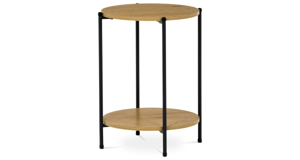 Přístavný stolek ELQUINGAR, divoký dub, černý kov