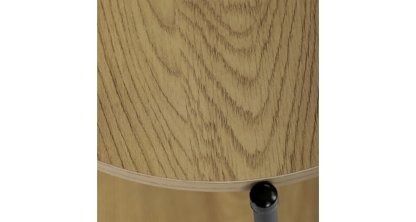 Přístavný stolek ELQUINGAR, divoký dub, černý kov