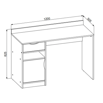 Psací stůl ABAYENSIS, dub kraft bílý/šedý grafit/žlutá