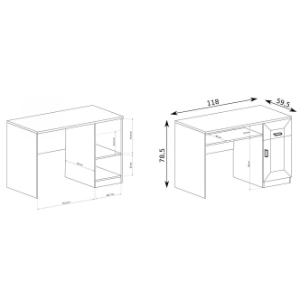 Psací stůl ACHAO, dub lefkas
