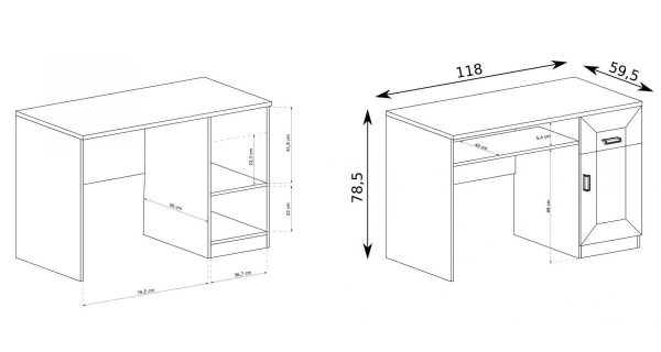 Psací stůl ACHAO, dub stoletý