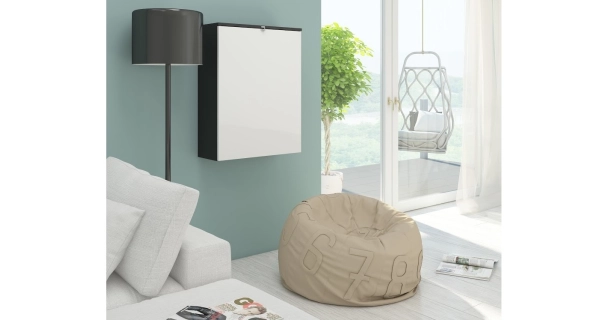 Psací stůl ANDIJON, černá/bílý lesk, 5 let záruka