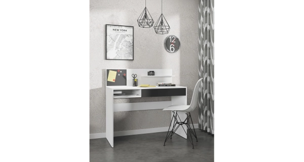 Psací stůl ANIM, bílá/černá