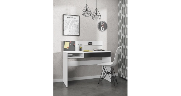 Psací stůl ANIM, bílá/černá