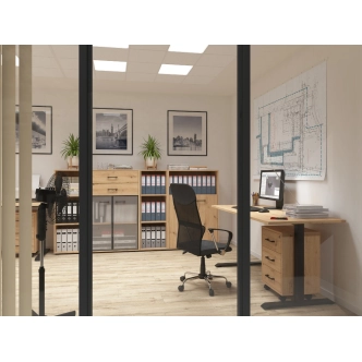 Psací stůl BELLARMINO 160x90 cm, levý, dub artisan