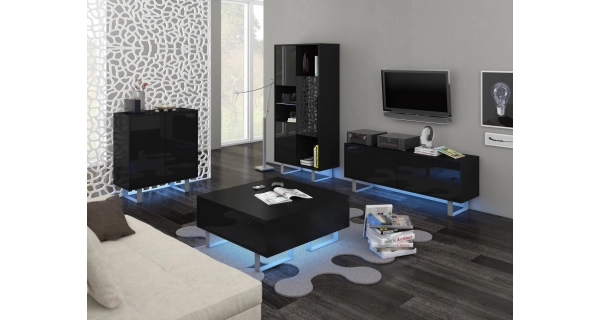 Psací stůl BOKARO 9, černá/černý lesk, 5 let záruka