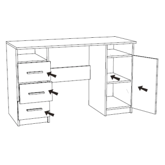 Psací stůl CALLAN 16, bílý mat