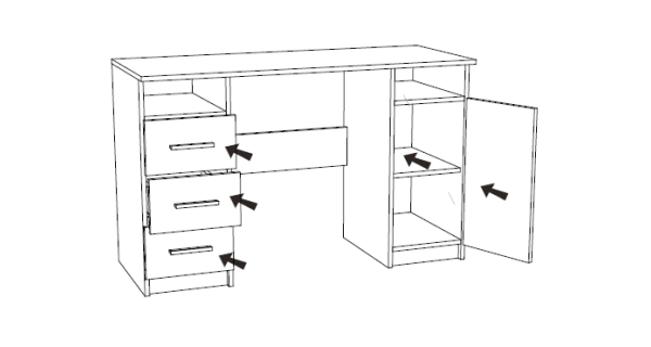 Psací stůl CALLAN 16, dub sonoma světlý/bílý mat
