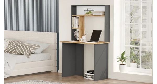 Psací stůl CENMEN, borovice atlantská/antracit