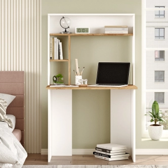 Psací stůl CENMEN, borovice atlantská/bílá