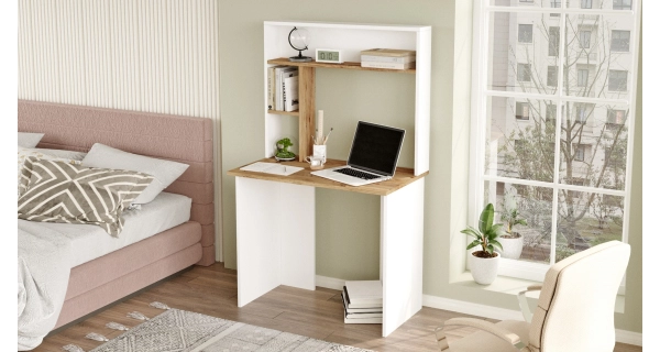 Psací stůl CENMEN, borovice atlantská/bílá