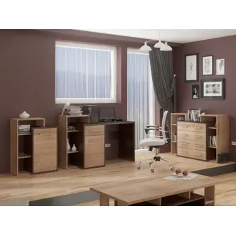 Psací stůl DORINDA levý, dub sonoma tmavý/dub sonoma, 5 let záruka