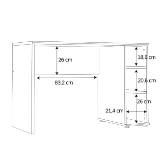 Psací stůl DUNANUEJ, dub sonoma, 5 let záruka