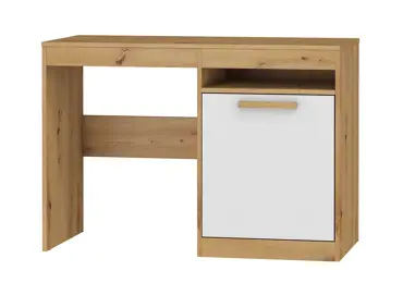 Psací stůl GATTON s dvířky, dub artisan/bílý lesk
