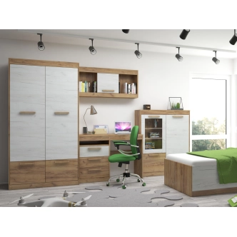 Psací stůl GATTON se šuplíky, craft zlatý/craft bílý