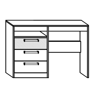 Psací stůl GATTON se šuplíky, dub burgundský/bílý lesk, 5 let záruka