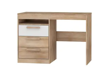 Psací stůl GATTON se šuplíky, dub sonoma/bílý lesk