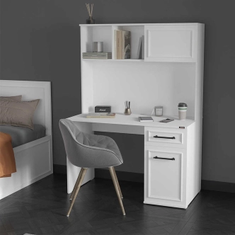 Psací stůl GRAVEN s nástavcem, bílá DOPRODEJ