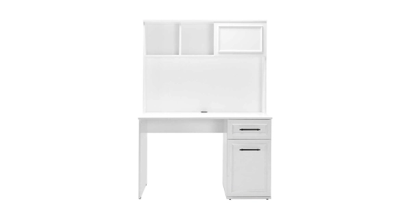 Psací stůl GRAVEN s nástavcem, bílá DOPRODEJ