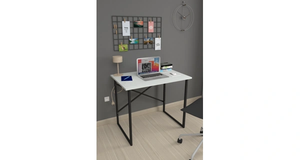 Psací stůl HALNAL, černá/bílá