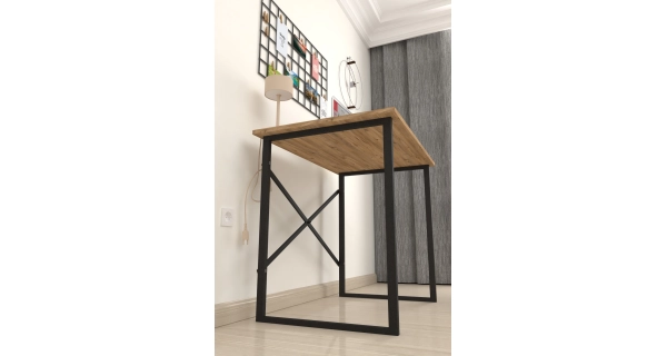 Psací stůl HALNAL, černá/borovice