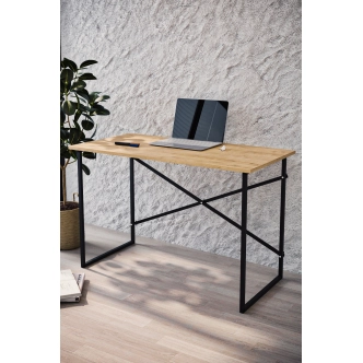 Psací stůl HALNAL, černá/dub safírový