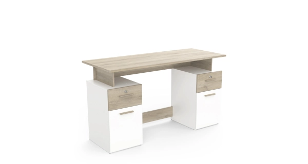Psací stůl ISTOR, dub kronberg/bílá