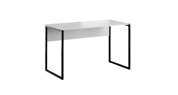 Psací stůl KESERWAN, bílá/černý kov DOPRODEJ