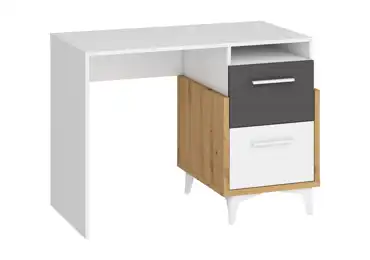 Psací stůl LEPON 105, dub artisan/bílá/grafit