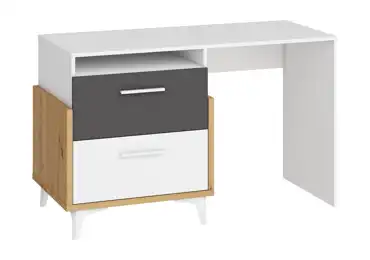 Psací stůl LEPON 125, dub artisan/bílá/grafit