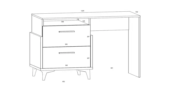 Psací stůl LEPON 125, dub artisan/bílá/modrá
