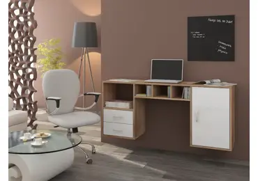 Psací stůl MARGILON, dub sonoma/bílý lesk